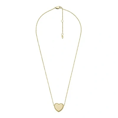 Image of Fossil Necklace for Women Drew, Length: 406.4mm+50.8mm, Width: 15.4mm, Height: 14.4mm Gold Stainless Steel Necklace, JF04360710