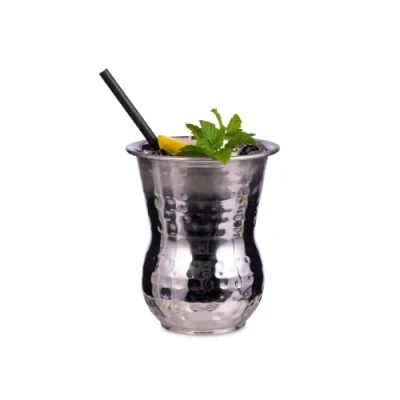 Image of Moroccan Stainless Steel Hammered Tumblers 14oz / 400ml Metal Drinkware