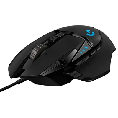Image of Logitech G G502 HERO High Performance Wired Gaming Mouse, 25K Sensor, 25,600 DPI, RGB, Adjustable Weights, 11 Programmable Buttons, On Board Memory, PC/Mac Black