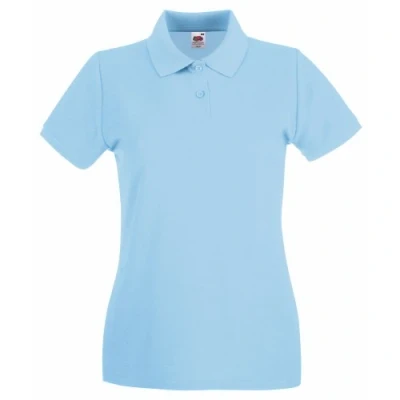 Image of Fruit of the Loom Women&#039;s Polo Shirt multicolour Sky Blue Large