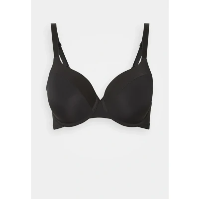 Image of Lindex BRA Dahlia Shiny MATT Tshirt bra, Women&#039;s, Size: 34B, Black