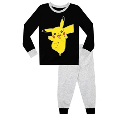 Image of Pokemon Boys Pikachu Pyjamas Black Age 4 to 5 Years