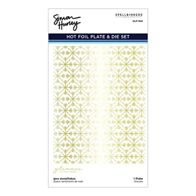 Image of Spellbinders Glimmer Hot Foil Plate by Simon Hurley Geo Snowflakes Joyful Christmas