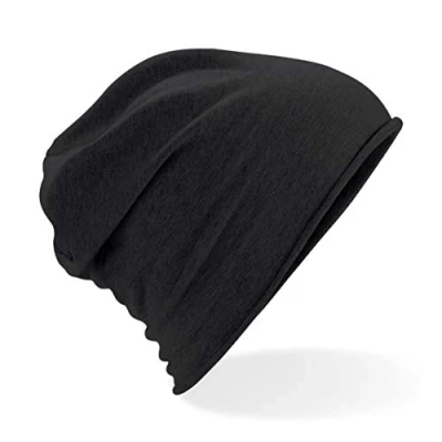 Image of Beechfield Unisex Jersey Beanie Classic Soft Hat Black