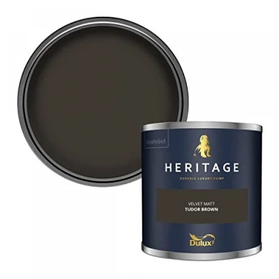 Image of Dulux Trade Heritage Velvet Matt Emulsion Tudor Brown (1 Litre)