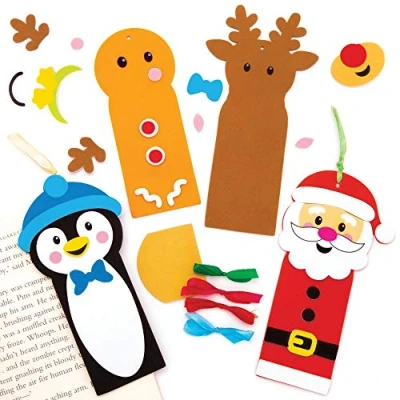 Image of Baker Ross AT191 Christmas Bookmark Kits, Festive Arts and Crafts (Pack of 6), Assorted