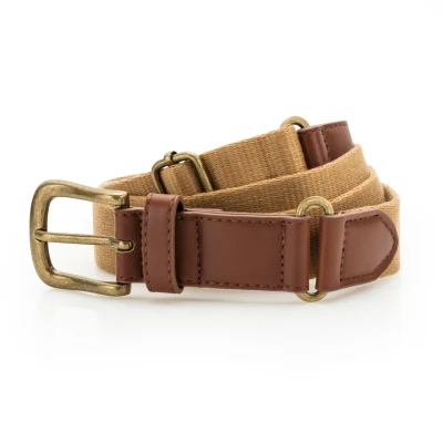 Image of Asquith &amp; Fox Mens Faux Leather And Canvas Belt (Camel) One Size