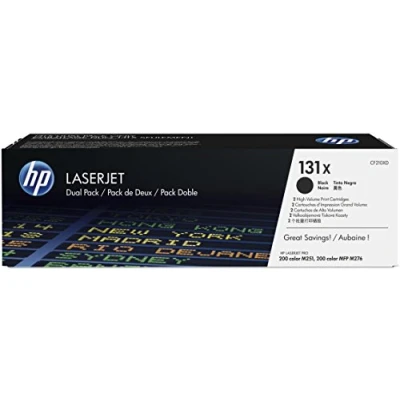 Image of HP CF210XD 131X High Yield Original LaserJet Toner Cartridges, Black, Multipack, Dual Pack (High Yield)