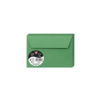 Image of Clairefontaine Ref 5596C Pollen Adhesive Envelopes (Pack of 20) C6 Sized, 120gsm Paper, Printer Compatible, Acid Free, Strip for Easy Seal Forest Green