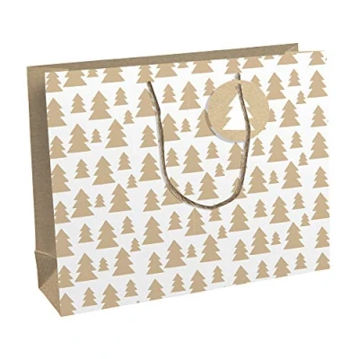 Image of Clairefontaine Ref x 29544 6C Recycled Kraft Shopping Gift Bag (Single Bag) 37.3 11.8 27.5cm in Size, 210gsm Printed Paper Lovely Home Green Design