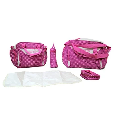 Image of Multi Function Baby Diaper Nappy Bag/Mummy Changing Set Handbag (Pink Design One)