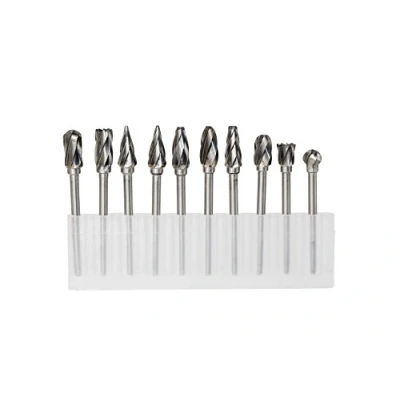 Image of YUFUTOL 1/8 inch Carbide Burr Set 10pcs Aluma Cut Rotary Burrs for Aluminum 3mm Shank Fits Die Grinder Drill Woodworking,Drilling, Craving,Engraving, Polishing