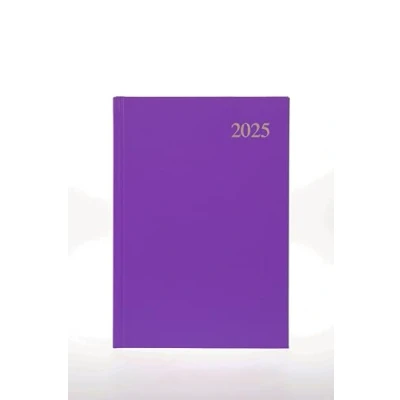 Image of Collins Essential 2025 Business Diary A5 Week to View Planner with Leathergrain Hardback Cover Purple ESSA53.55 25