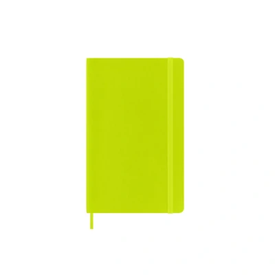 Image of Moleskine Classic Notebook, Ruled Soft Cover and Elastic Closure, Size Large 13 x 21 cm, Colour Lemon Green, 192 Pages