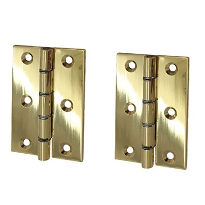 Image of 10x Pairs of Strong Polished Solid Brass Door Butt Hinges 75mm/3&quot; for Internal &amp; External Doors