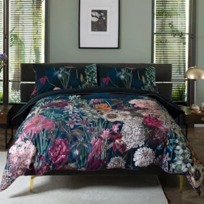 Image of The Lyndon Company Tivoli Nightime Duvet Set Black Double