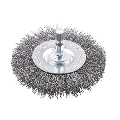 Image of kwb Coarse disc brush, HSS steel wire, Ø 75 mm for metal and stone, wire brush drilling machine including E6.3 hexagonal shaft, removing rust, descaling, roughening cleaning, 1 piece