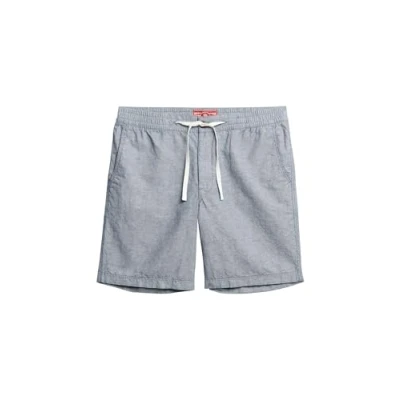 Image of Superdry Short Linen Merchant navy Stripe Dark Blue size M