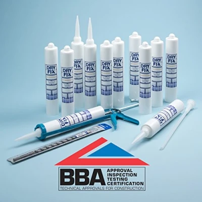 Image of DryFix DPC Damp Proofing Injection Cream 380ml BBA x 12 Kit (with Mastic Gun &amp; 12mm SDS Drill Bit)
