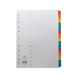 Image of Concord Index 1 15 A4 White With Multicolour Tabs 01601/Cs16