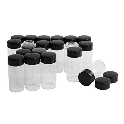Image of Rowiz 20ml 0.7Oz Clear Glass Vials with Screw Caps, Mini Empty Bottles Liquid Sampling Screwcap Sample Vials, Pack of 20