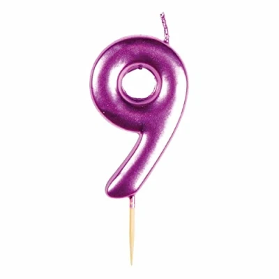 Image of amscan 9911842 Met Pink Numerical Candle 9