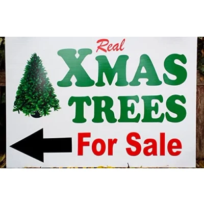 Image of Christmas Xmas Trees for Sale Signs (A3, Arrow Left)