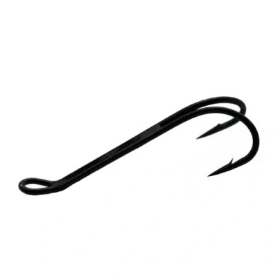 Image of Tigofly 20 pcs/lot Black Double Hook Fly Tying Hooks Strong Claws Salmon Trout Fishing Barbed Duplex Size 4#