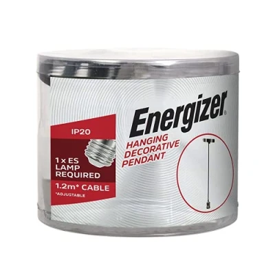 Image of Energizer Modern/Vintage Hanging Pendant Ceiling Rose Lamp Holder E27 ES Edison Screw Cap Fitting (Gun Metal)