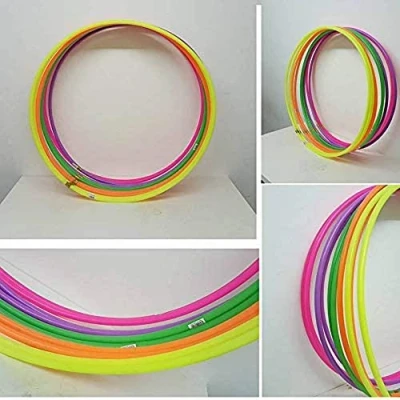 Image of FlickBuyz Multi colour Plastic Hula Hoops 75cm (30&quot;) Kids Fun Activity Games Adults Fitness Exercise Sporting Good (pk of 16)