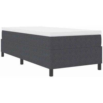 Image of vidaXL Box Spring Bed with Mattress in Dark Grey, 90 x 200 cm, Corduroy Fabric