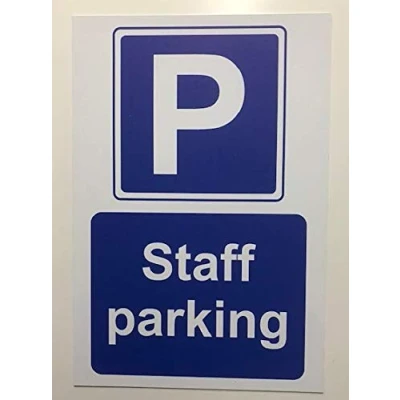 Image of Staff parking car park sign 3mm Aluminium 300mm x 200mm