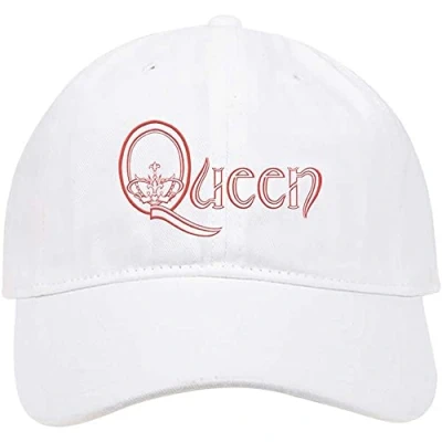 Image of Queen Crown Q Band Logo Baseball Cap Official White Unisex Size One Size, White,