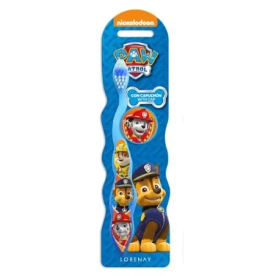 Image of Paw Patrol Chase Little Teeth Toothbrush for Kids with Soft Rounded Bristles, Comfortable Handle Grip and Protection Cap Children Ages 3+