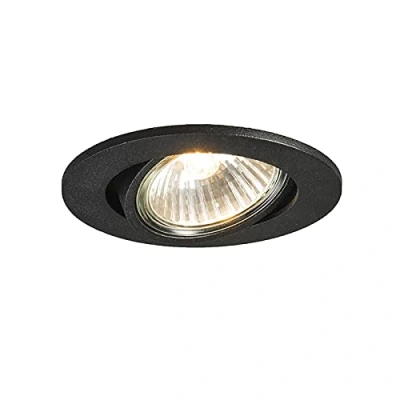 Image of Qazqa Smart Recessed Spotlight Black tiltable incl. WiFi GU10 Cisco Modern LED 1 Way Light Aluminium Suitable for Living Room I Kitchen Bedroom