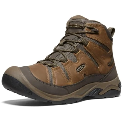Image of KEEN Men&#039;s Circadia Mid Waterproof Wide Hiking Boots, Bison/Brindle, 6 UK