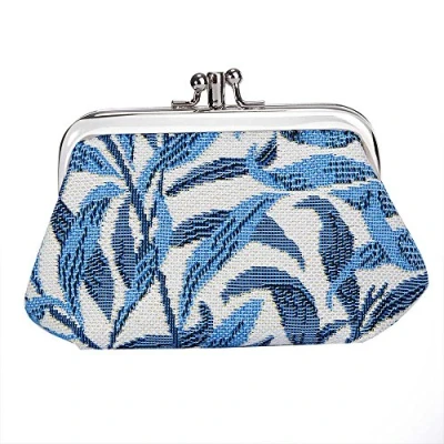 Image of Signare Tapestry Cute Exquisite Double Pocket Kiss Lock Coin Purse for Women with William Morris Design (Willow Bough, FRMP WIOW)