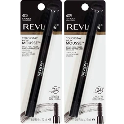 Image of Pack of 2 Revlon Colorstay Brow Mousse, Soft Black (405)