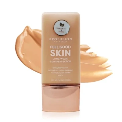 Image of Profusion Cosmetics Lightweight Liquid Foundation for a Flawless and Elegant Radiance, Breathable Makeup Improves Uneven Skin Tone, Cruelty Free Medium 1