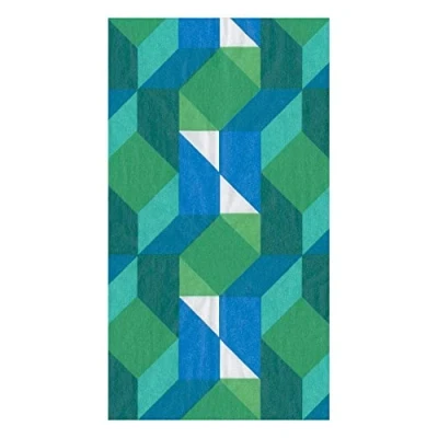 Image of Caspari Entertaining with Color Theory Guest Towel, Paper, Green, 11 x 20 3 cm