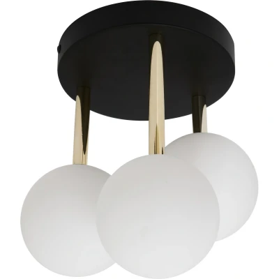 Image of Ali Cluster Globe Ceiling Light, Black, Gold, 3x G9
