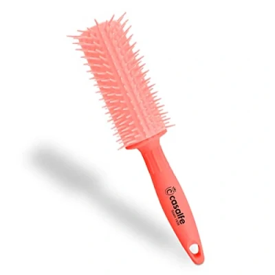 Image of PRO Curly Brush No Pull for Curly/Rebel Hair with Flexible Picks and Nano Textured Prevents Breakage Pink Casalfe
