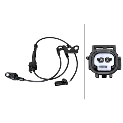 Image of 8954202130, 8954212100 ABS Sensor HELLA 6PU 230 048 931 Front Axle Right Inductive 2 pin connector 955mm
