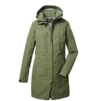 Image of Killtec KOS 93 WMN PRK 39143 000 Women&#039;s 2 1/2 Layer Functional Parka/Parka with Zip Off Hood olive Size 10,