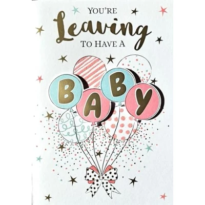 Image of Prelude You&#039;re Leaving To Have A Baby Card, 19x13cm, White