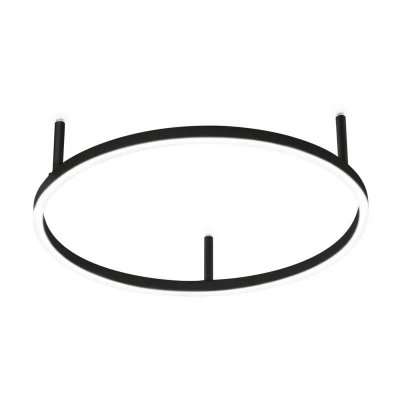 Image of Oracle Slim 50cm Non Dim 4000K Round Integrated LED Semi Flush Ceiling Light Black