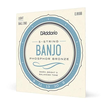 Image of D&#039;Addario EJ69 Phosphor 5 String Ball End Banjo String, Bronze, Light, 9 20