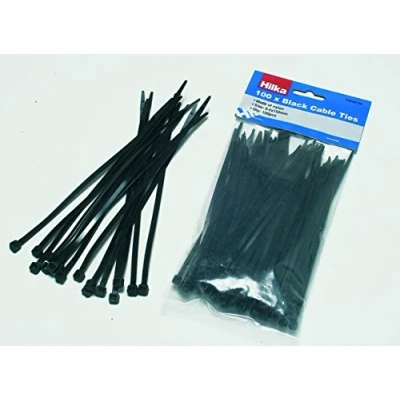 Image of Hilka Tools 79200150 Black 100 3.6mm x 150mm Cable Ties