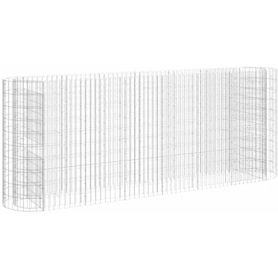 Image of vidaXL Gabion Raised Bed Galvanised Iron 260x50x100 cm