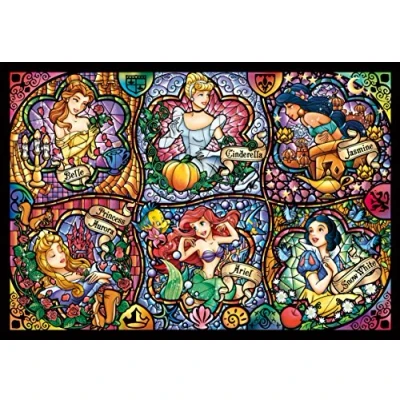 Image of Tenyo Disney Brilliant Princess Stained Glass Gyutto Size Series Jigsaw Puzzle (500 Piece)